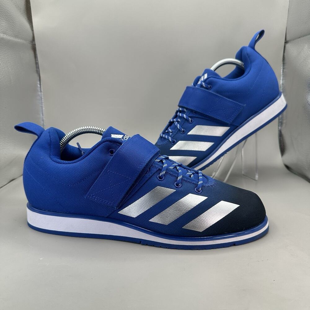 ADIDAS Powerlift 4 Weightlifting Shoes Mens Size 9 US Royal Blue Silver CrossFit
